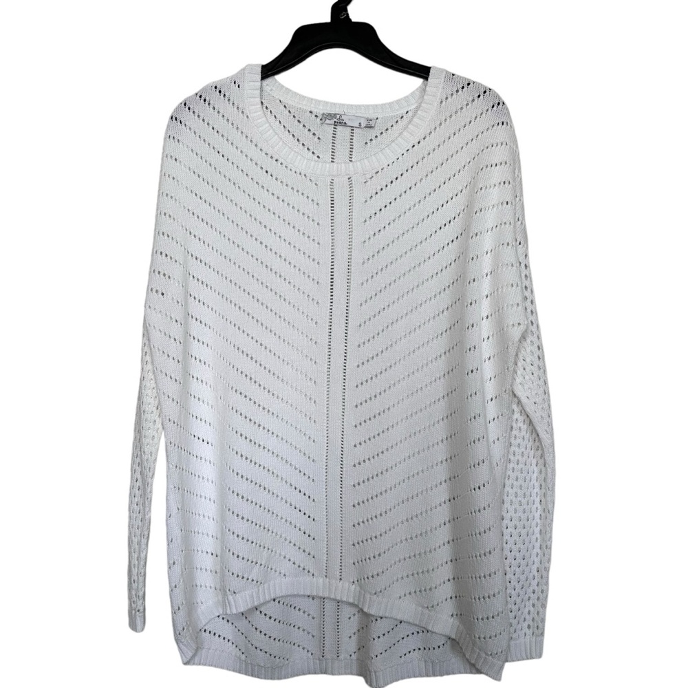 Prana Women’s Sz S Parker White Open Knit Sweater